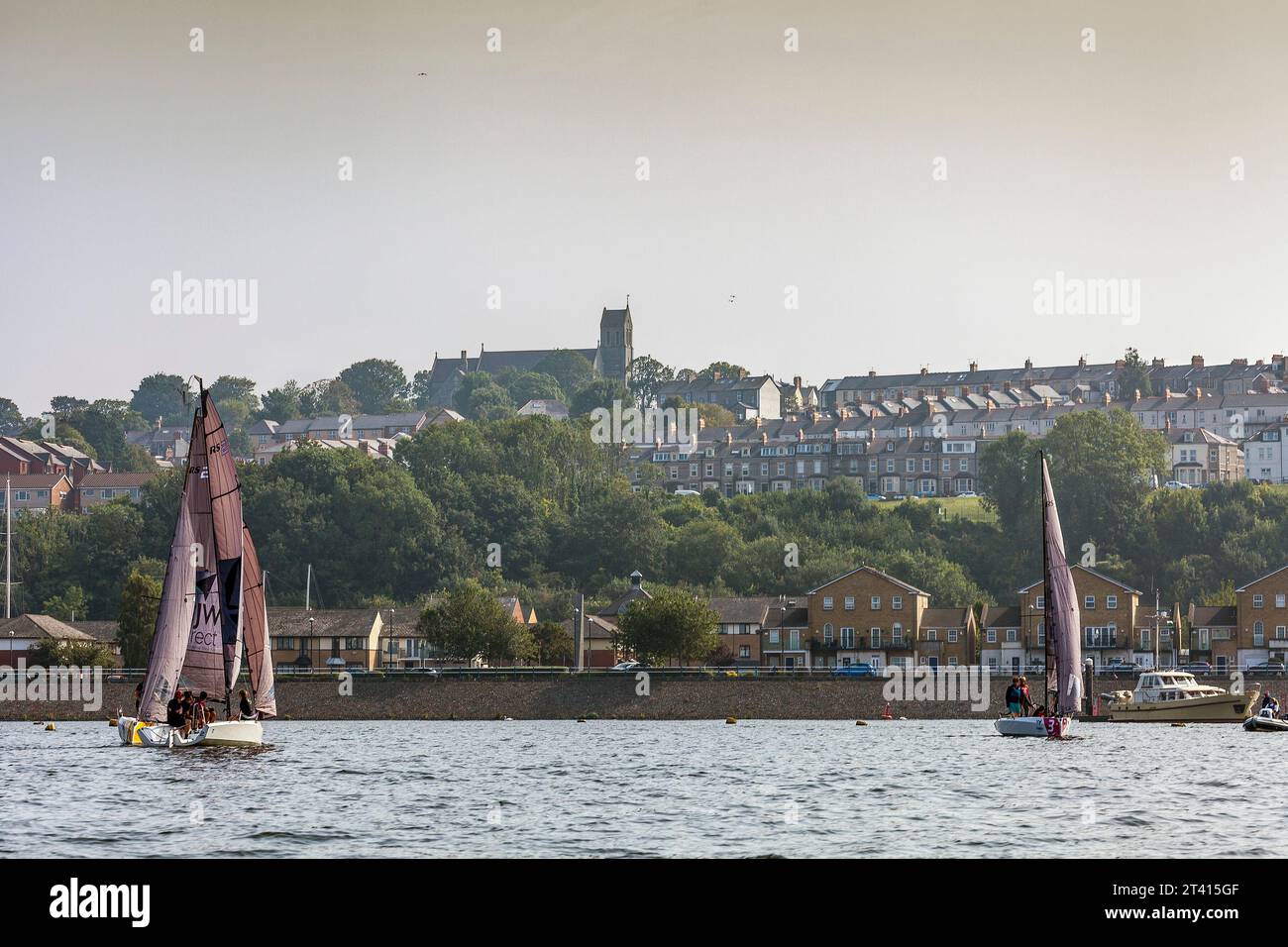 Sailing boats near Penarth Marina & Haven, Cardiff Bay, South Wales Stock Photo Alamy