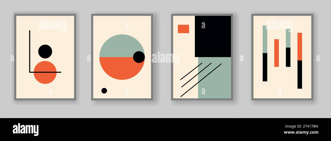 Set of abstract geometric posters. Template for banner, placard ...