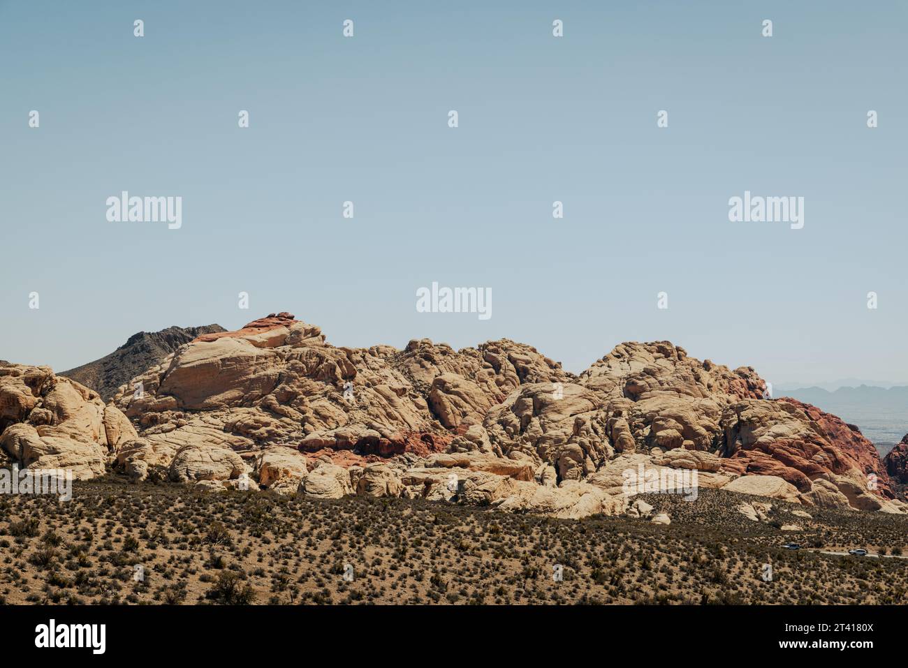 Mountains rise in Red Rock Canyon National Conservation Area in Nevada, USA. Stock Photo