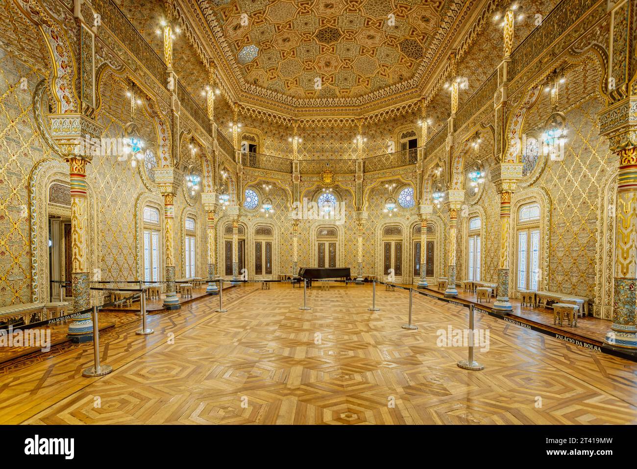 The moorish revival style Arab Room in the Bolsa Palace, Porto, Portugal on 14 October 2023 Stock Photo