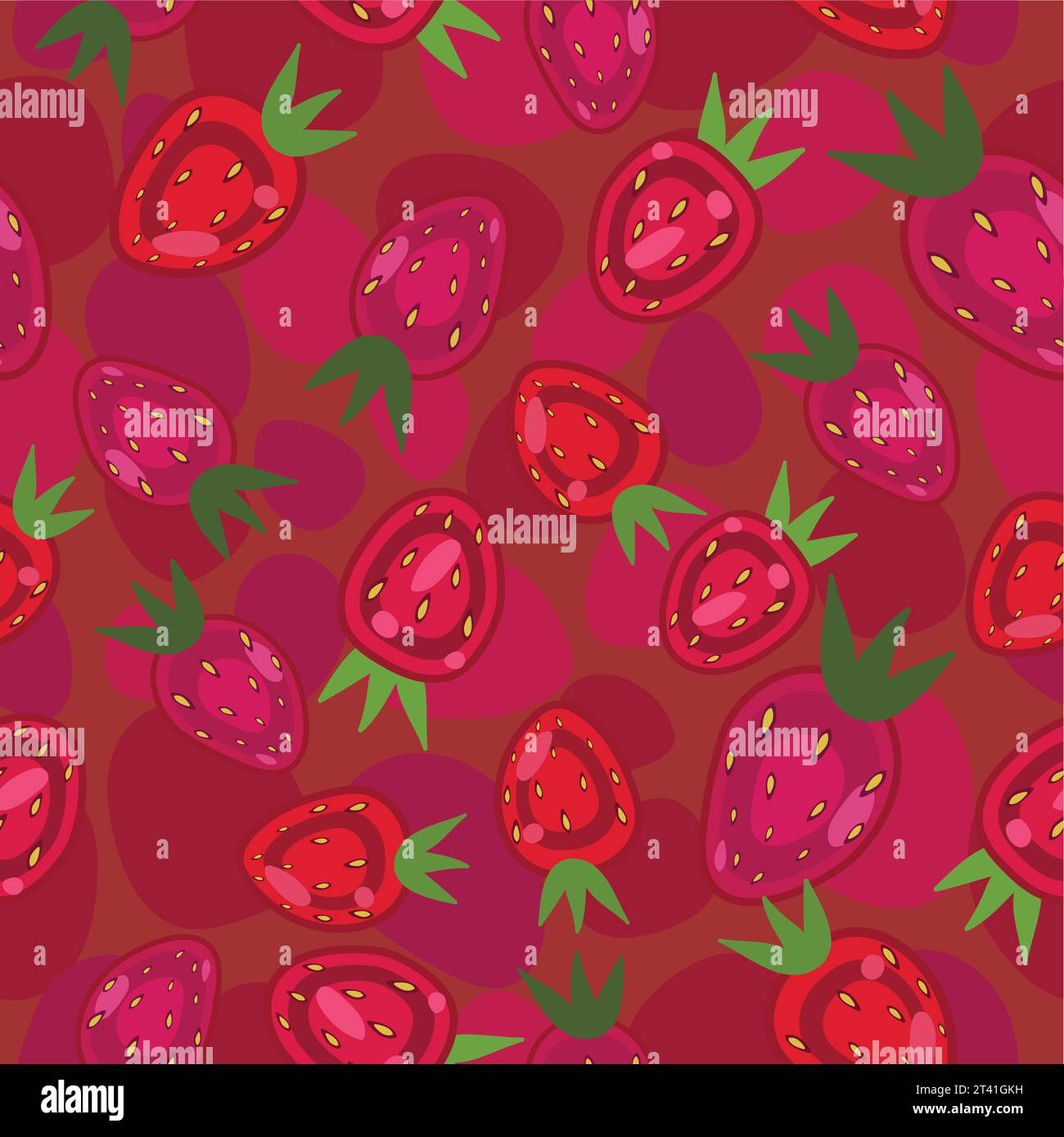 Strawberry seamless texture Royalty Free Vector Image Stock Vector
