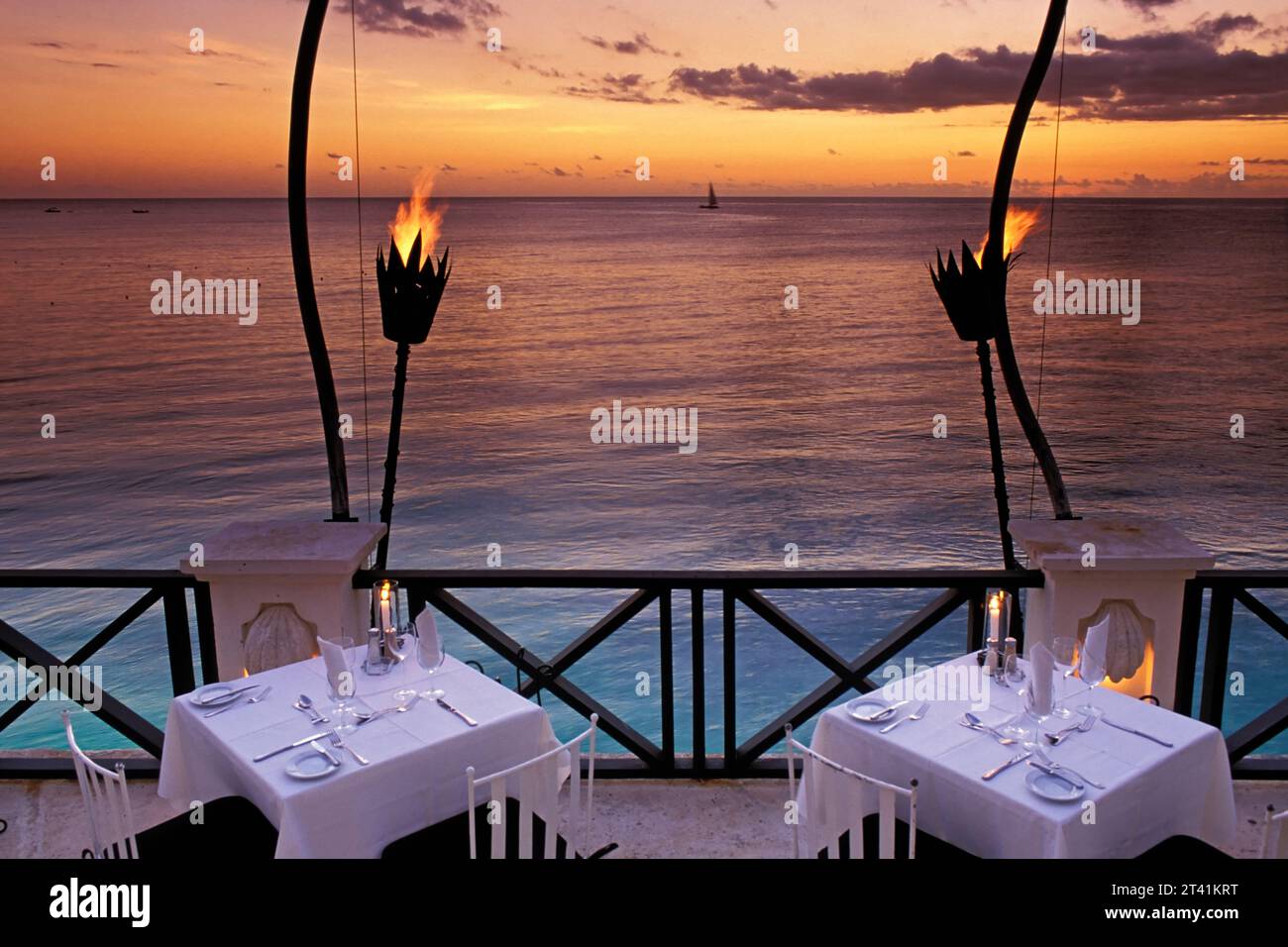 Barbados, St. James, The Cliff restaurant Stock Photo Alamy