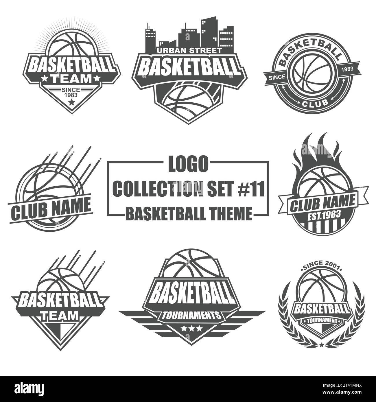 Logo collection set with basketball theme Vector Image Stock Vector ...