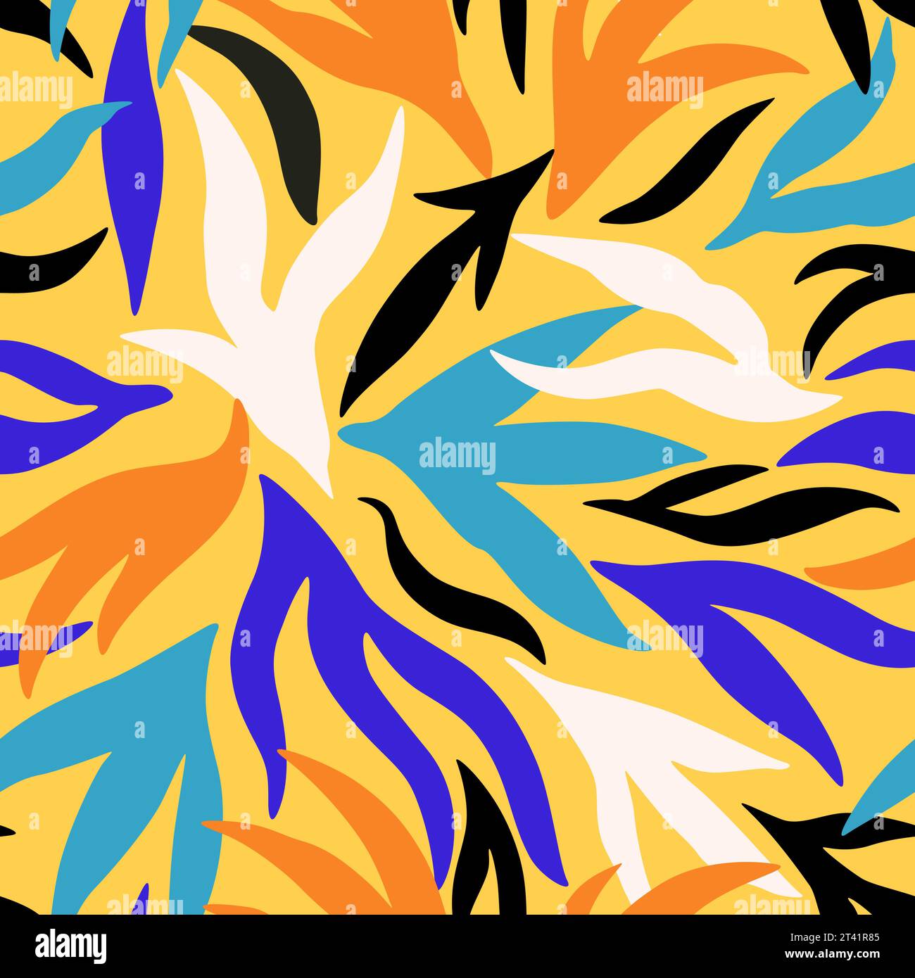 Modern seamless pattern with simple organic abstract elements. Vector ...