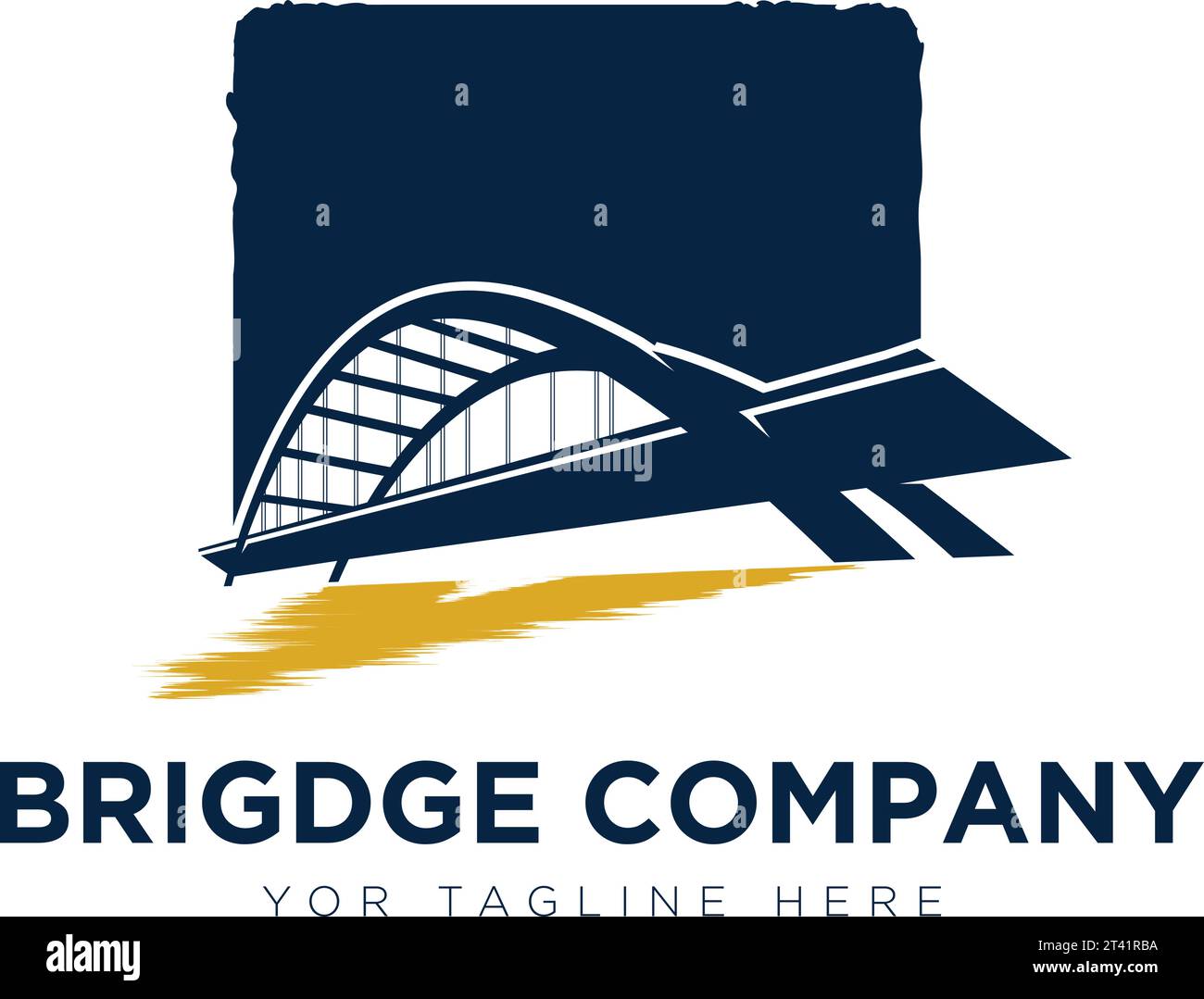 Bridge company logo designs with river for arch Vector Image Stock