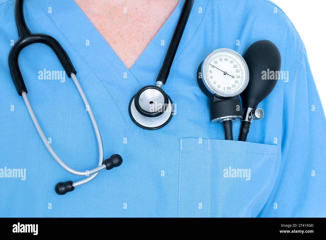 Doctor with stethoscope and sphygmomanometer Stock Photo Alamy