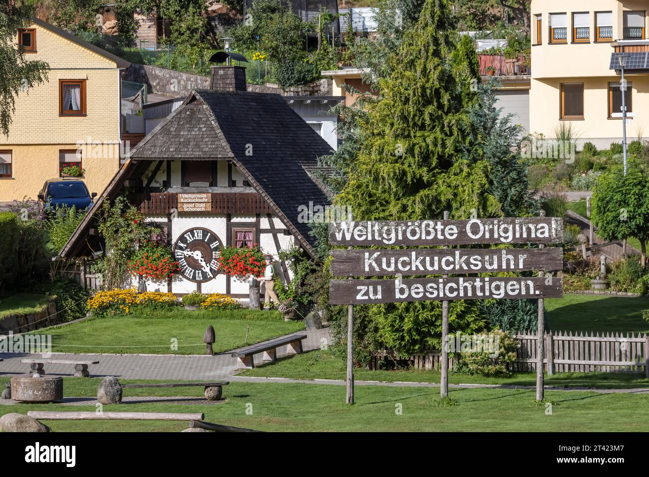 World's largest original cuckoo clock in the Black Forest, Schonach, BadenWuerttemberg, Germany