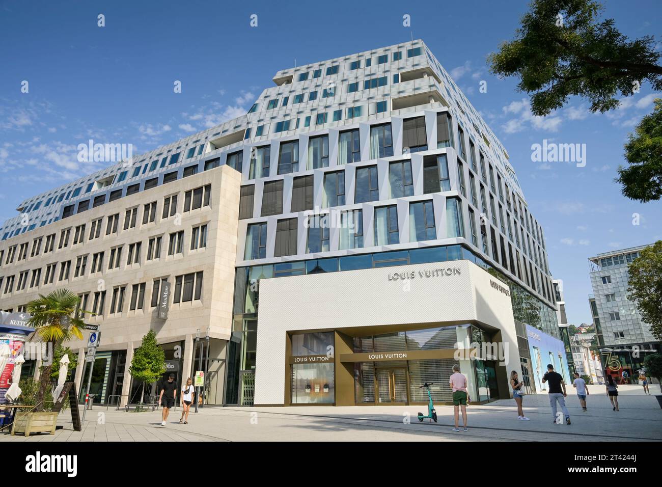 Commercial buildings, Dorotheen Quartier, Muenzstrasse, Stuttgart, Baden-Wuerttemberg, Germany Stock Photo