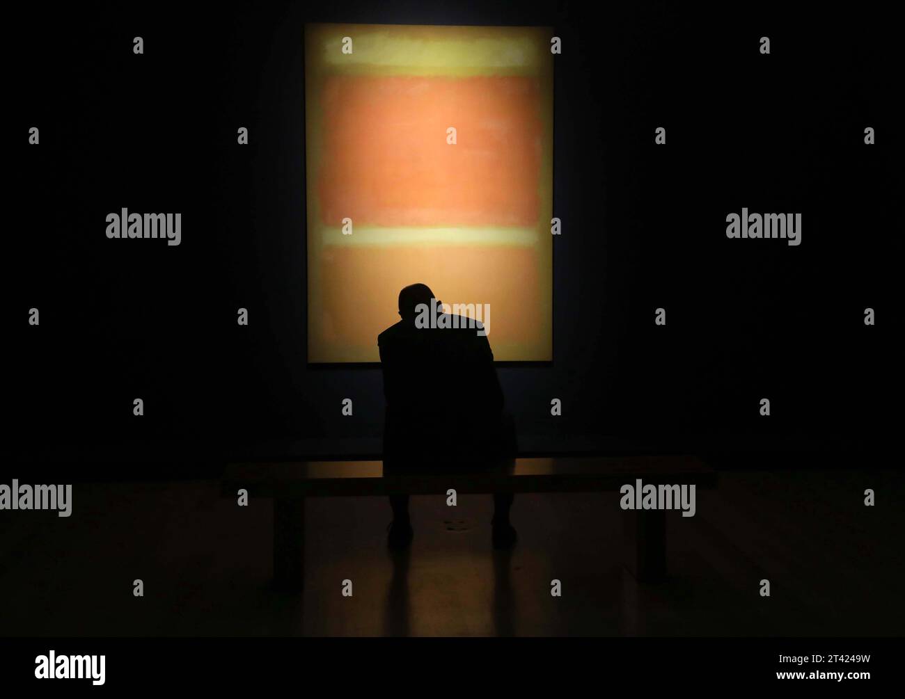 New York, New York, USA. 27th Oct, 2023. A man sits in front of Mark ...