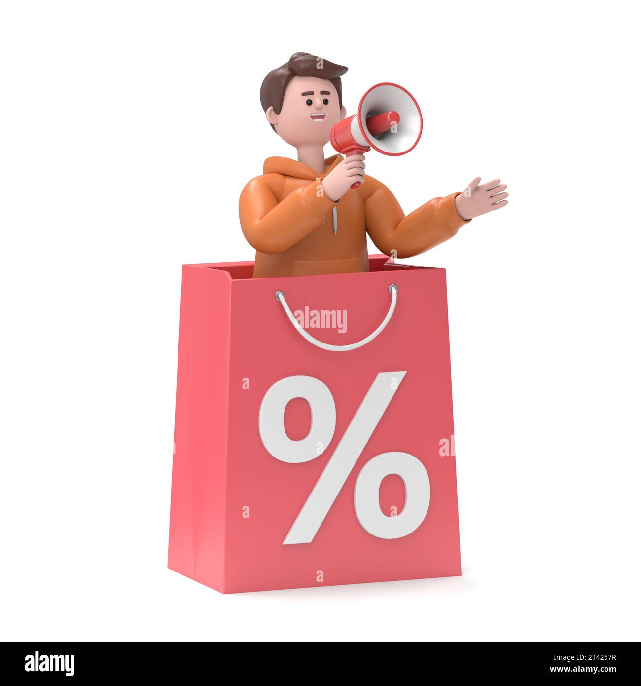 man and megaphone 3d illustration Stock Photo - Alamy