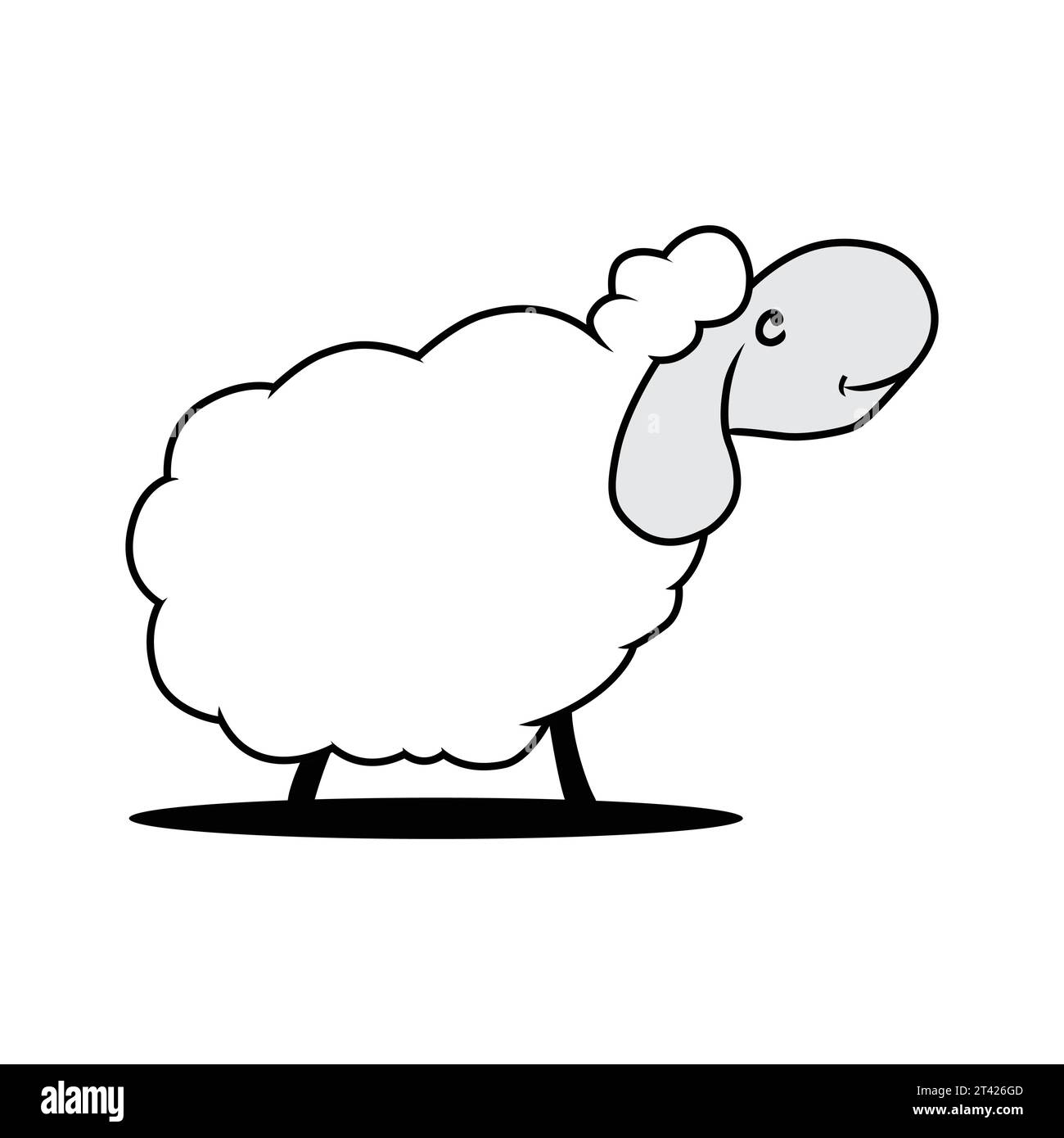 Cartoon sheep cute nature outdoor landscape grass Vector Image Stock