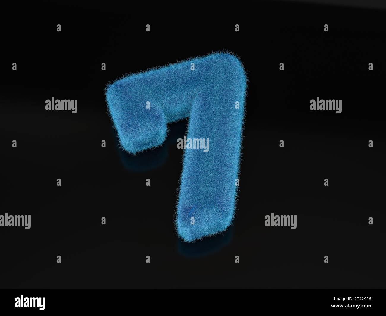 Fur Number 7 Fur number Seven on a black background. 3d illustration Stock Photo - Alamy