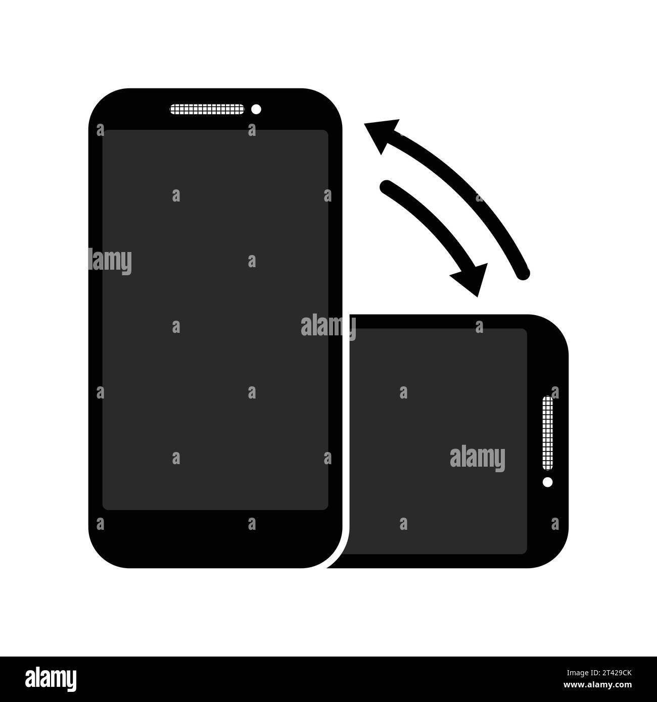 Rotate smart phone icon on a white background Vector Image Stock Vector ...