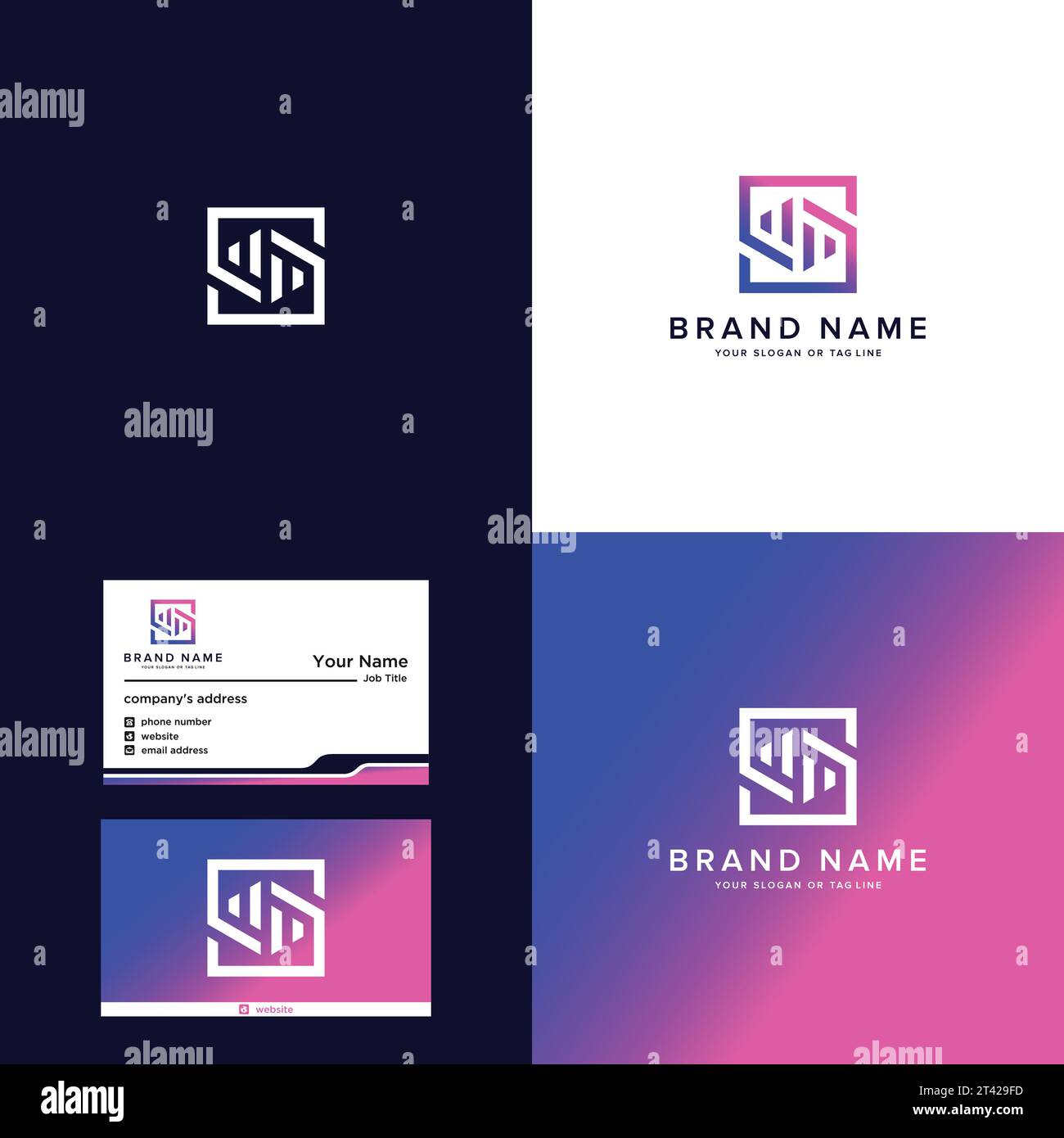 Premium logo letter s and business card color Vector Image Stock Vector ...