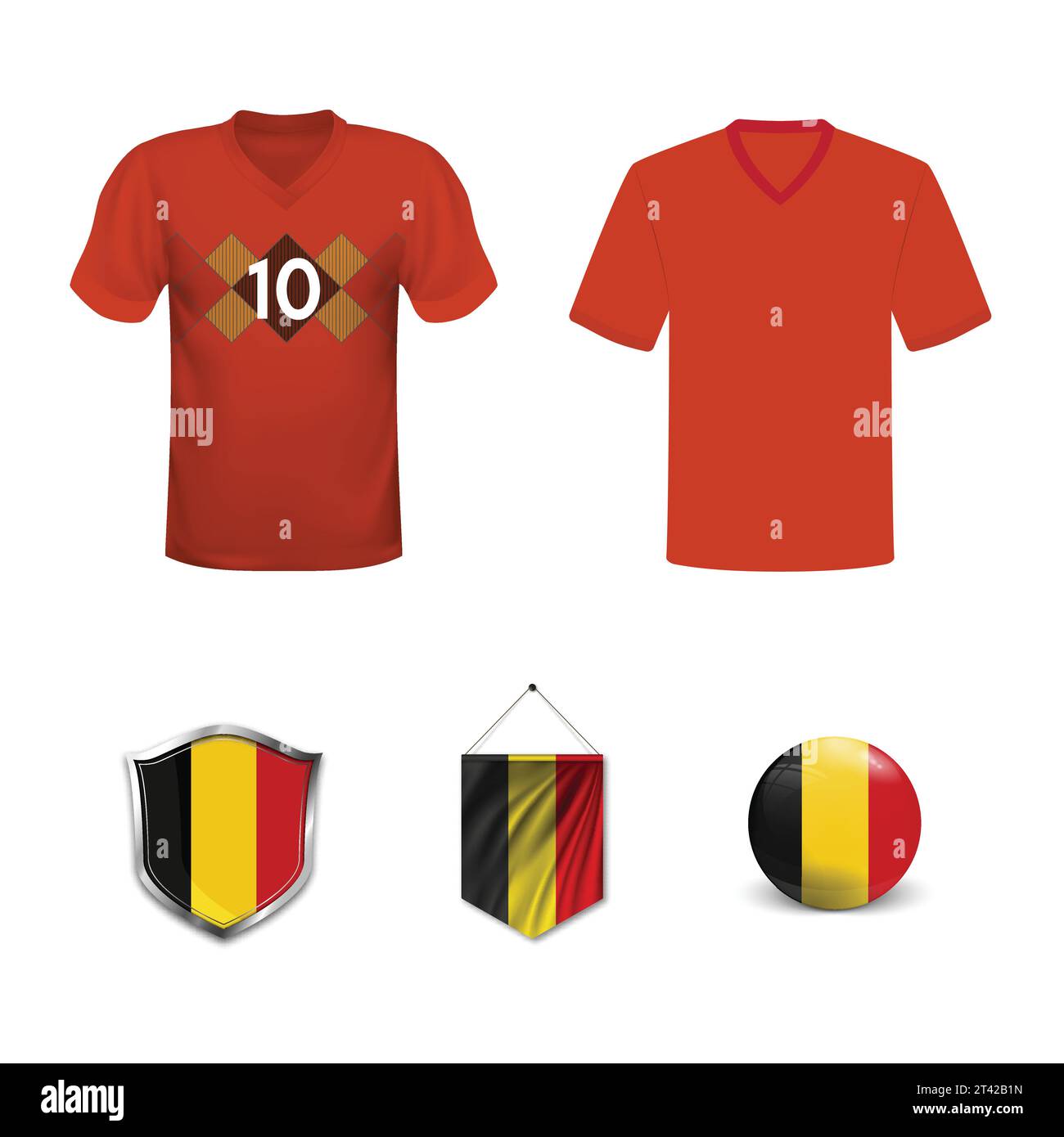 Belgium national soccer team shirt in generic Vector Image Stock Vector