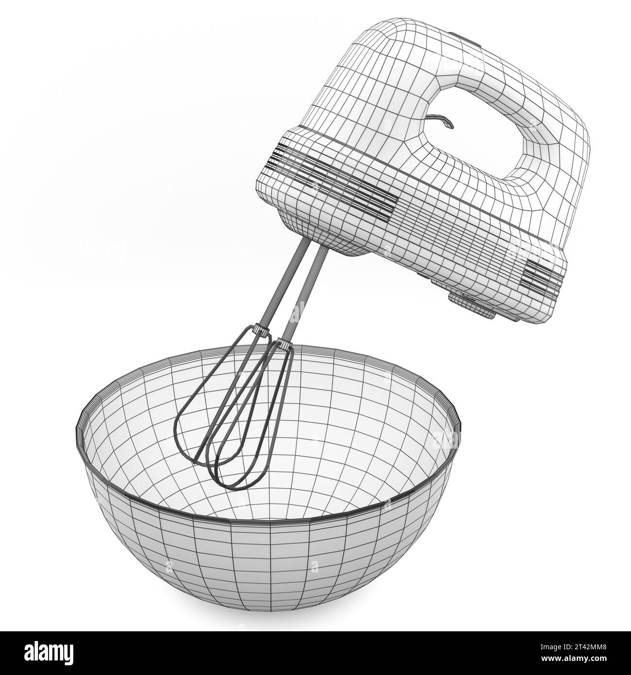 Electric mixer kitchen appliance for mixing and blending isolated on