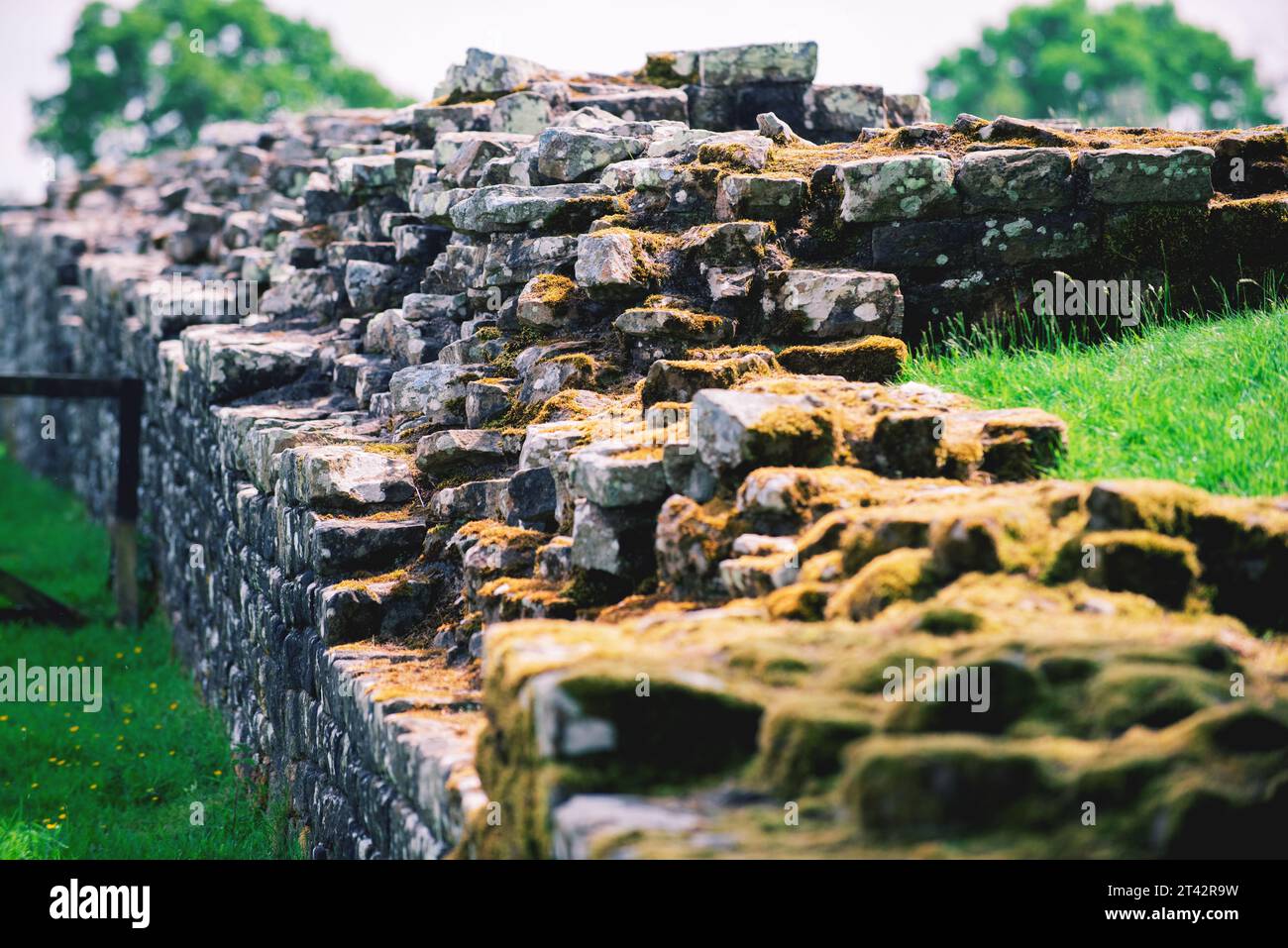 Hadrian's Wall, a wall built across the top of England by the Romans