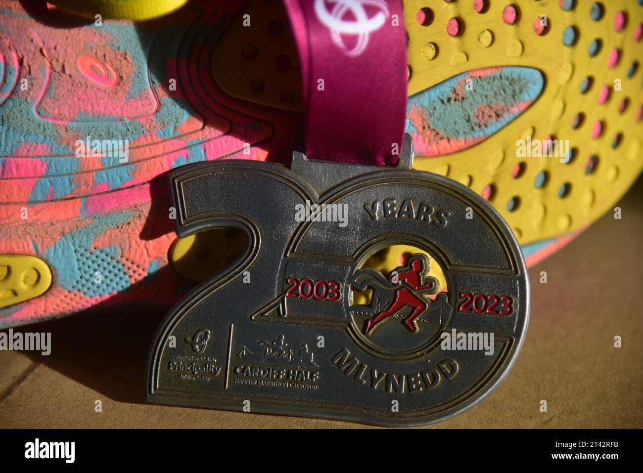 Pictures show participation running medals, Cardiff and Swansea Half