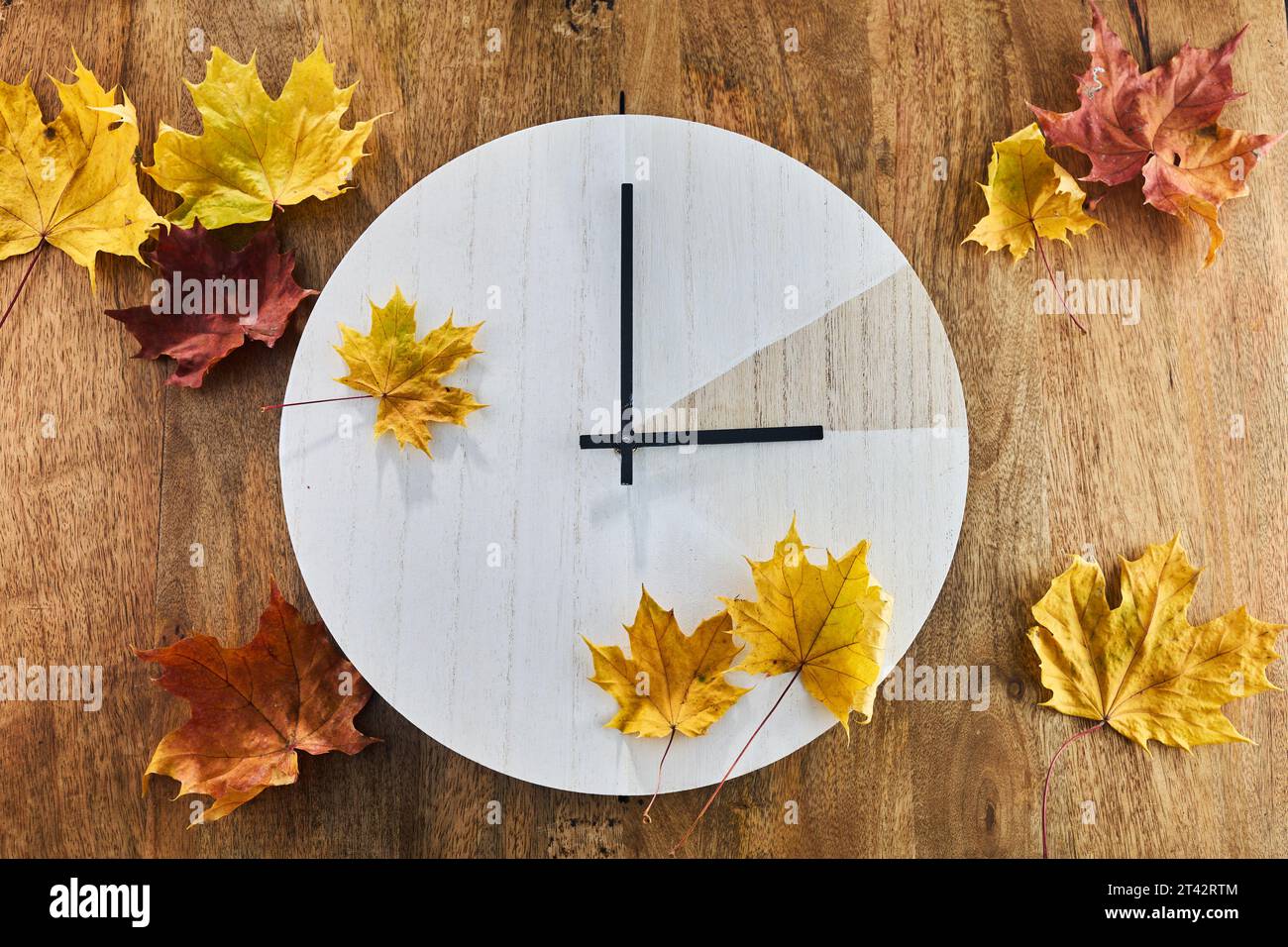 Daylight saving time. Fall Back time. Clock change back one hour Stock