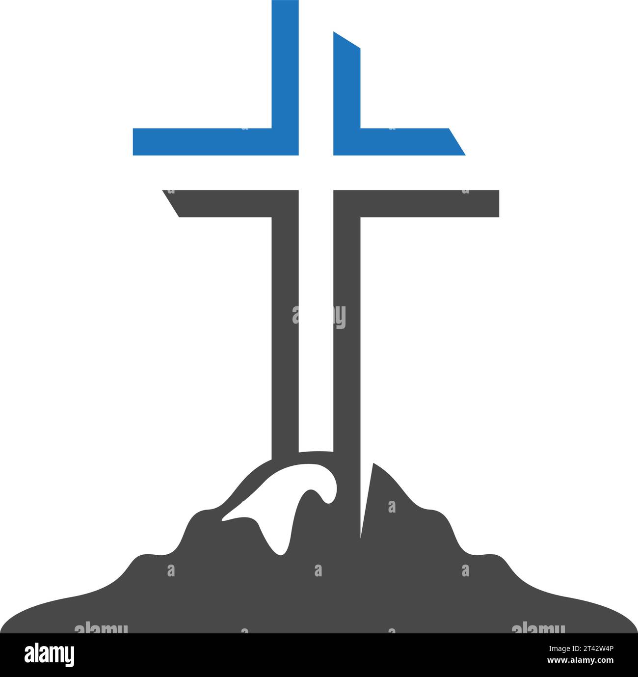 Church symbol logo design illustration Stock Vector