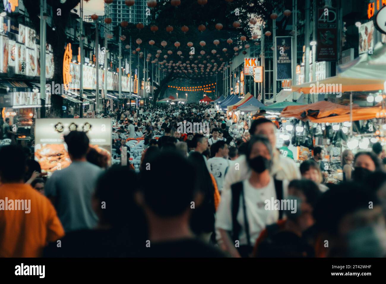 The busy streets of Jalan Alor, Kuala Lumpur Malaysia Stock Photo