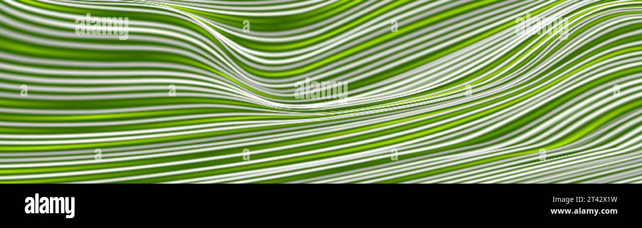 Green and white curved smooth wavy lines abstract background. Vector ...