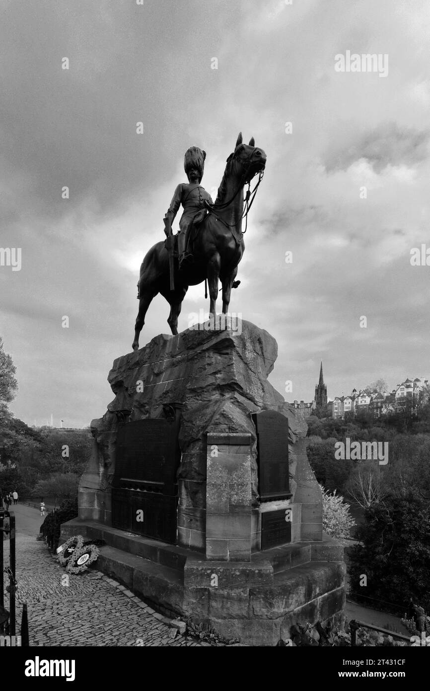 The Royal Scots Grey memorial, Princes Street Gardens, Edinburgh city, Scotland, UK Stock Photo