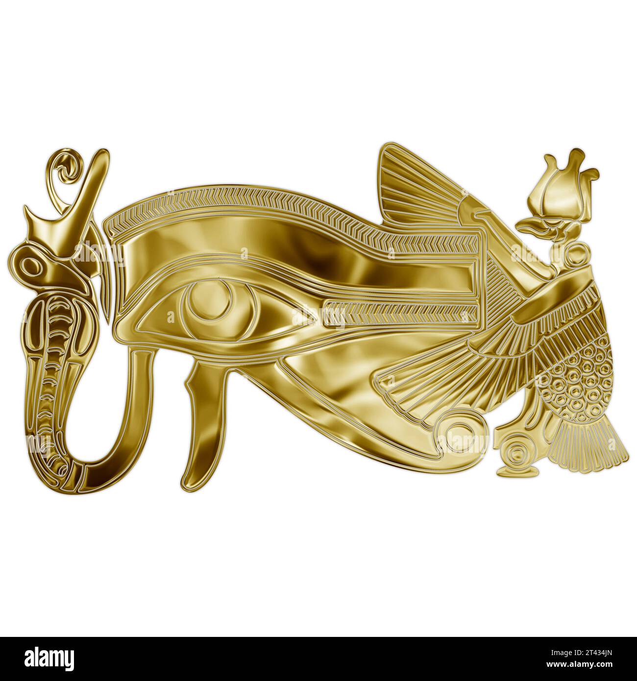Eye of Horus, symbol of ancient Egypt, golden illustration Stock Photo