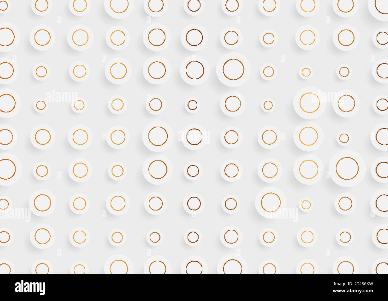 Minimal grey and bronze circles abstract geometric vector background Stock Vector