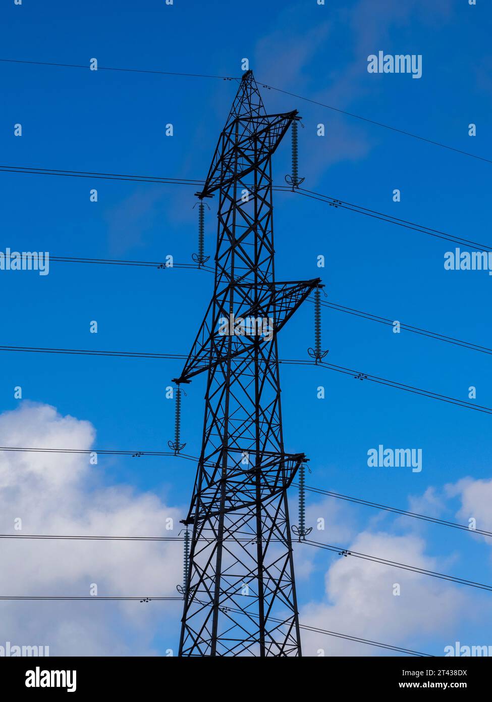 Overhead Power Line, Nuneham Courtenay, Oxfordshire, England, UK, GB. Stock Photo