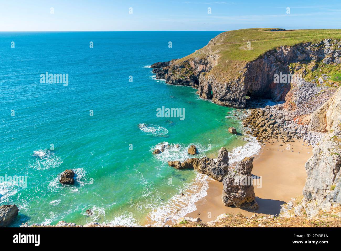 Flimston Bay, Pembrokeshire Coast National Park, Wales, United Kingdom, Europe Stock Photo