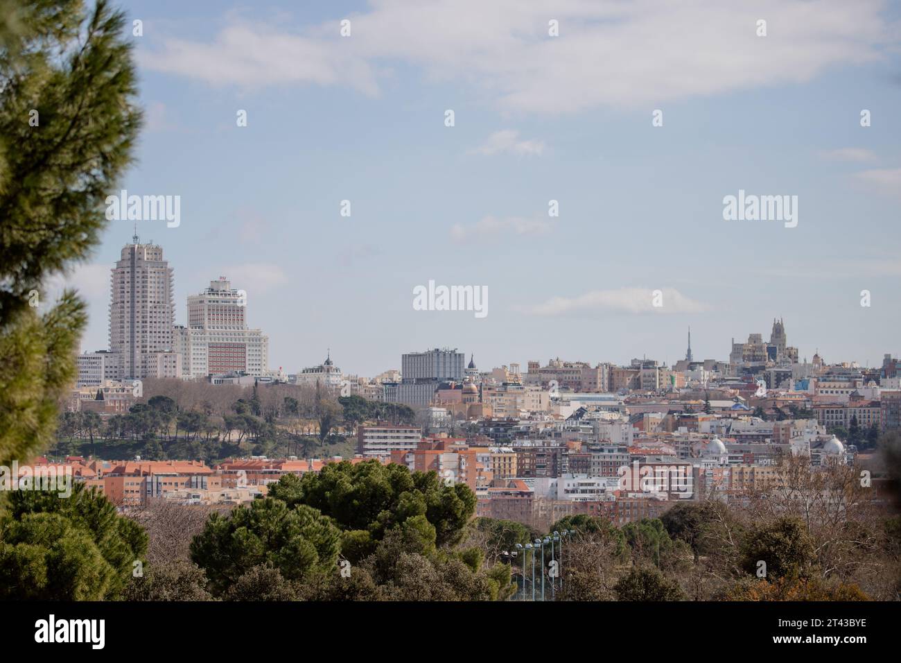 Madrid, Spain 11th March 2023. View of four Madrid and the famous Riu hotel in Plaza de España Stock Photo