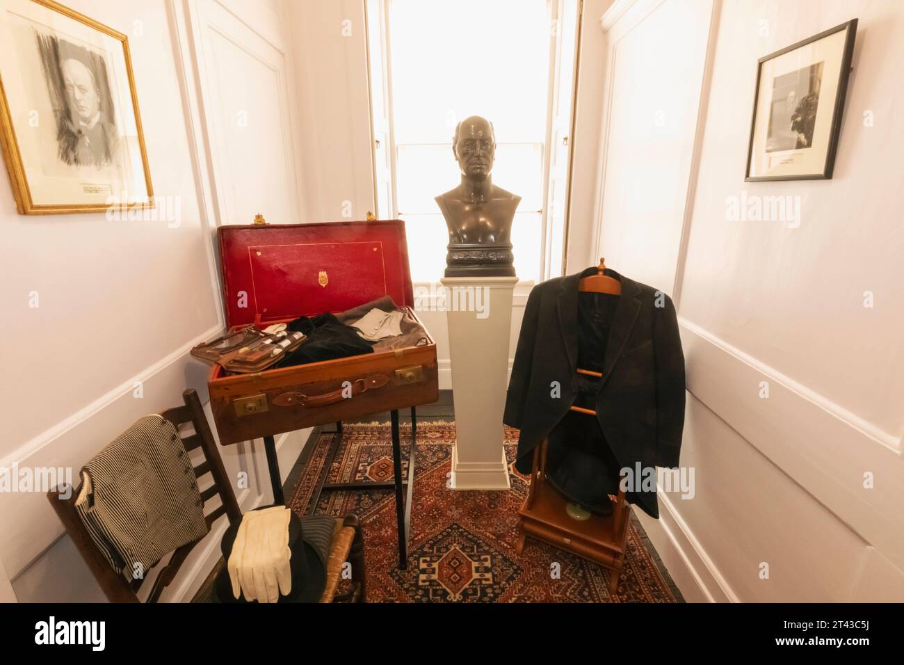 England, East Sussex, Rye, Lamb House, One Time Home of the Writer Henry James, Display of Personal Articles owned by Henry James Stock Photo