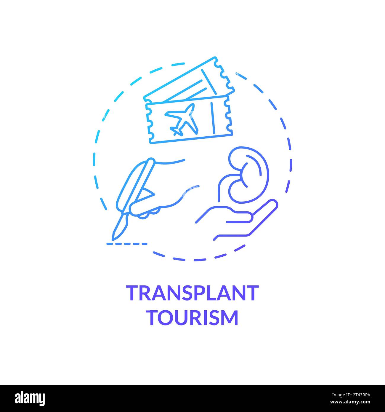 Thin line gradient icon transplant tourism concept Stock Vector