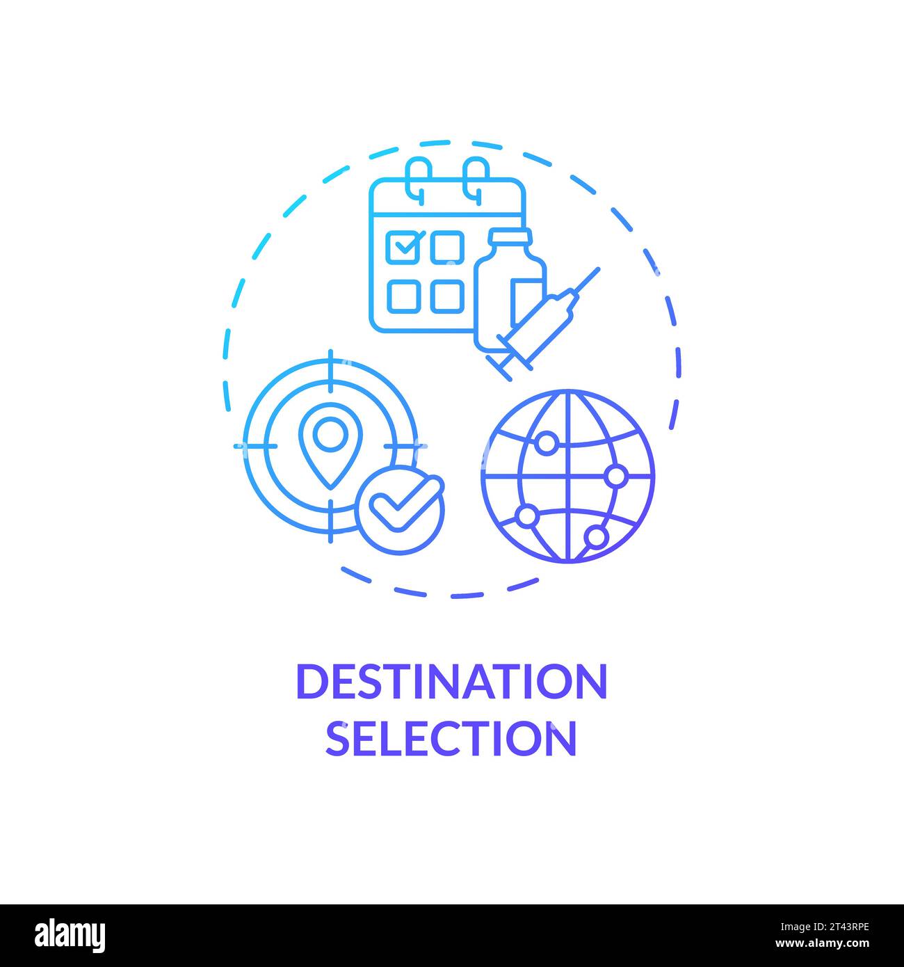 Thin line gradient icon destination selection concept Stock Vector