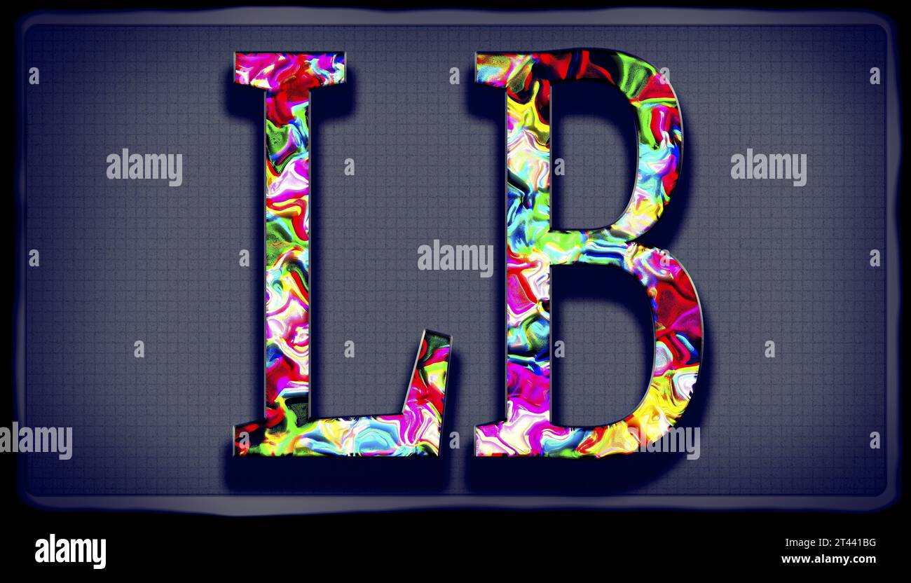 Double letter signature LB in an unique design named Painter rough