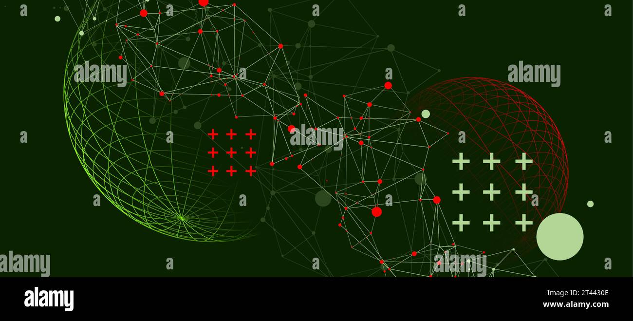 Abstract scientific background using wireframe sphere and plexus effect ...
