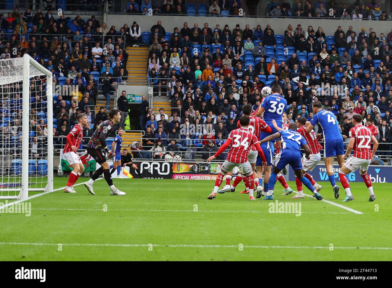 Cardiff, UK. 28th Oct, 2023. Perry NG of Cardiff city (38) scores his