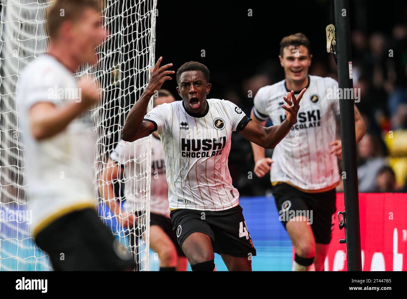 Wes Harding Millwall's Wes Harding celebrates scoring their side's second goal of ...