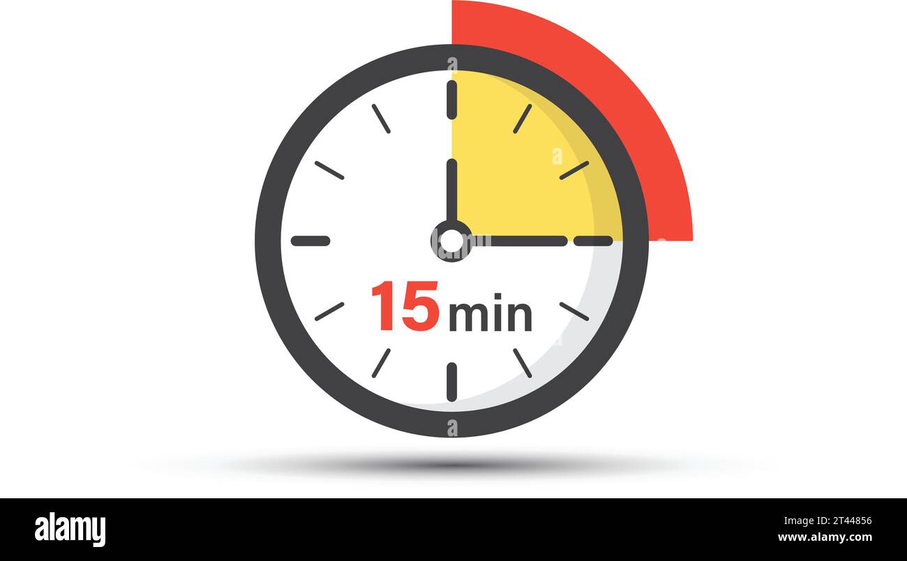 Premium Vector  Clock icon with 15 minute time interval. quarter of hour.  countdown timer or stopwatch symbol
