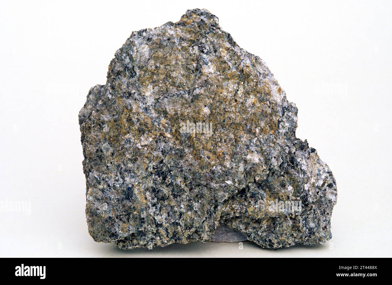Micaceous schist is a metamorphic rock rich in mica. Sample Stock Photo ...