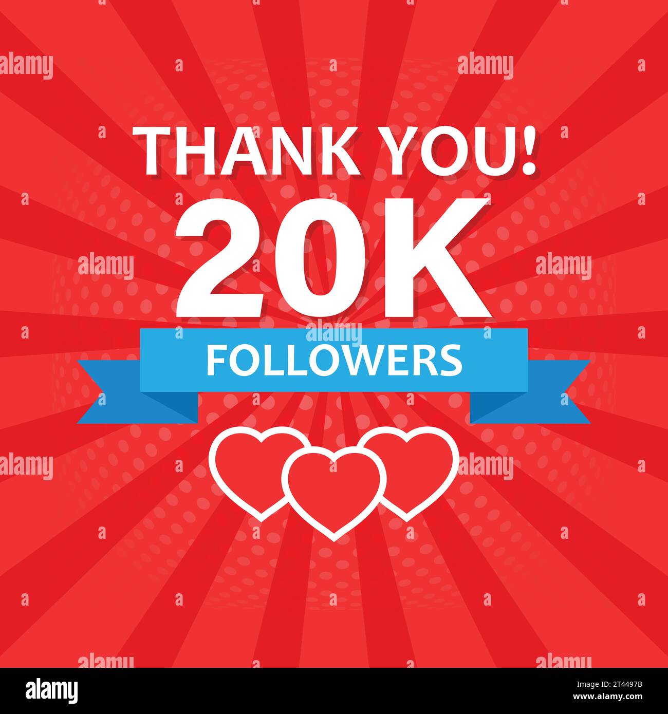 Thank you 20000 followers icon in flat style. Subscription amount ...