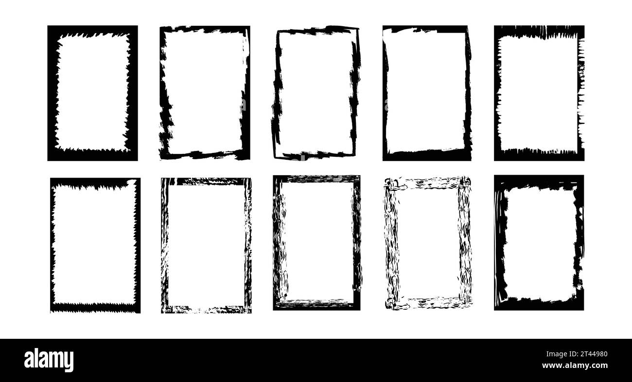 Vintage Grunge Edge Frames vector illustration. This collection