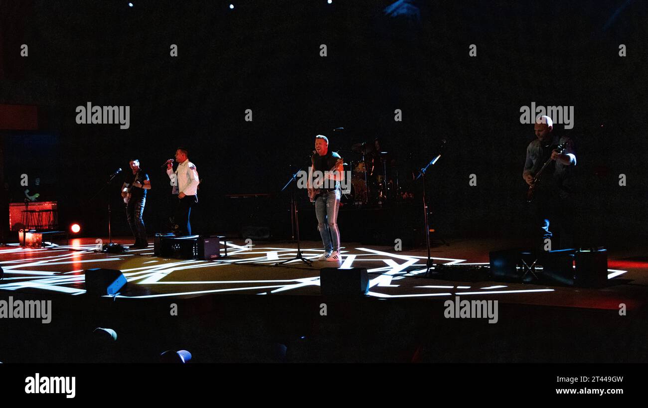 Edmonton, Canada. 26th Oct, 2023. L to R JJ Hunter, Ty Hunter, Luke