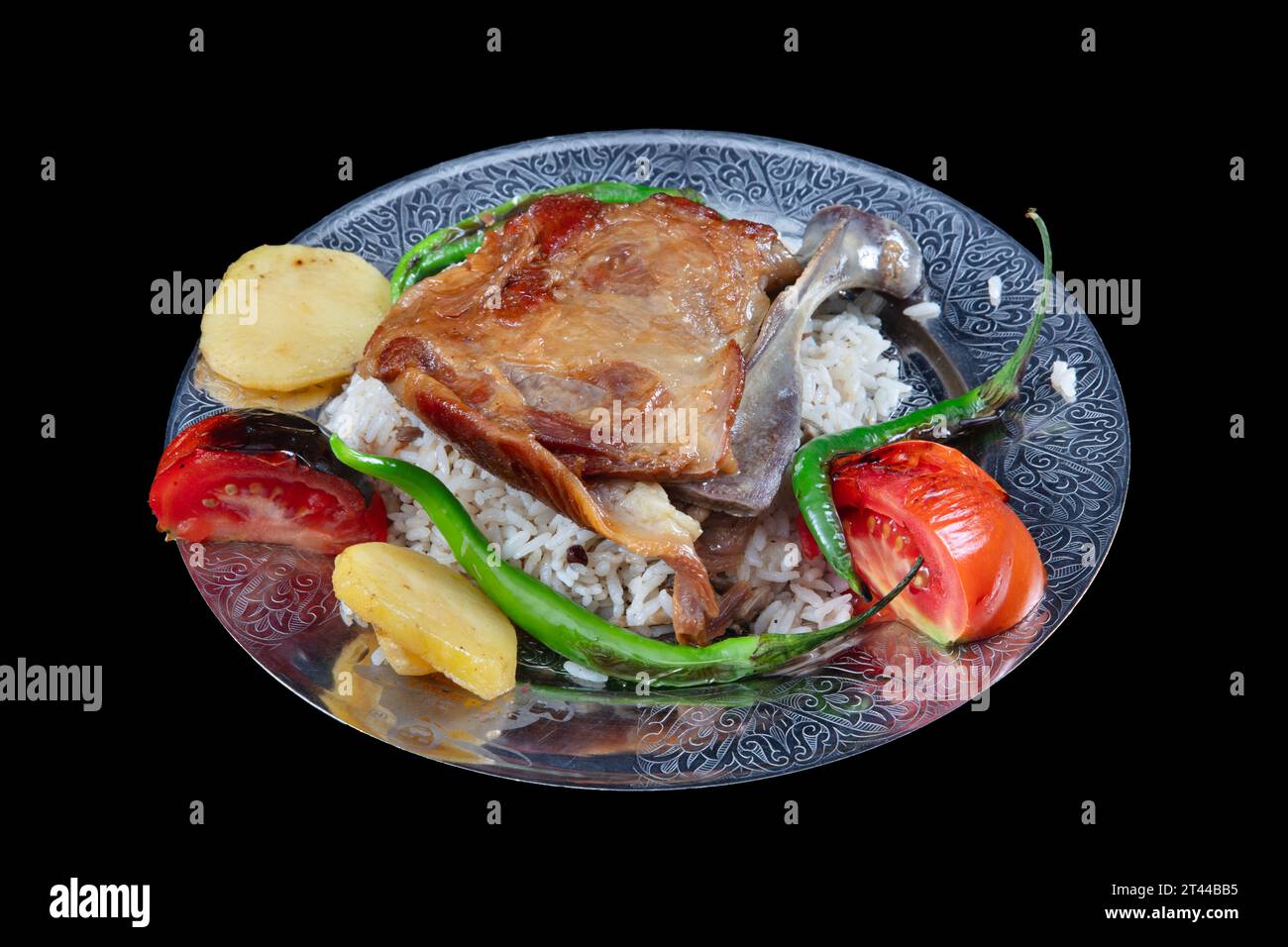 Turkish Meat Food Kebab Lamb Tandoori - Kuzu Tandir Kebap. Stock Photo
