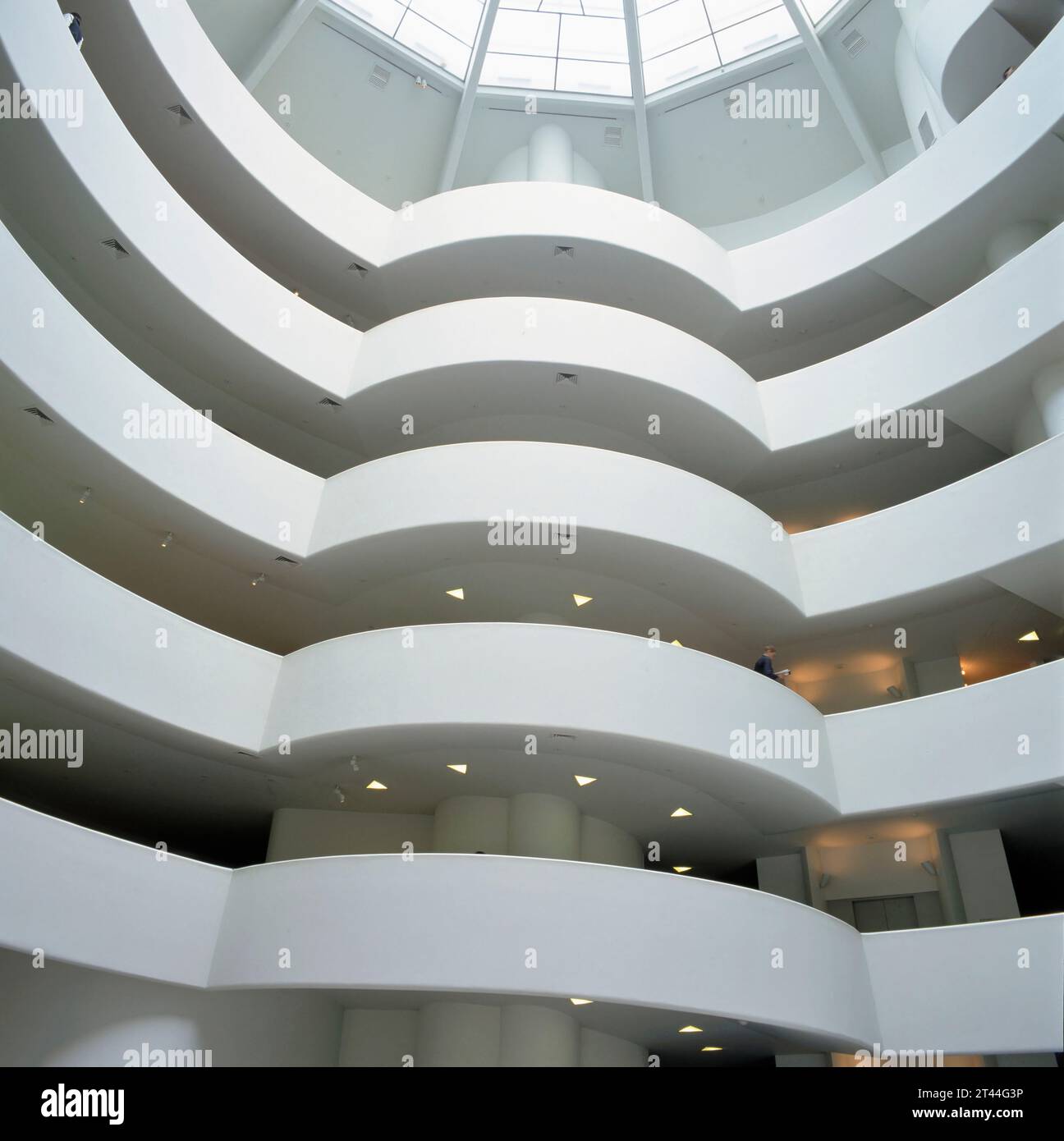 NEW YORK, USA - MAY 5, 2021: Interior of The Solomon R. Guggenheim Museum of modern and contemporary art. The Museum is situated in Manhattan's Upper Stock Photo