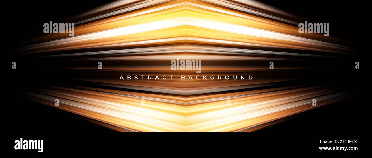 Black and orange modern abstract background with yellow glowing movement and high-speed light effect. Vector illustration banner Stock Vector
