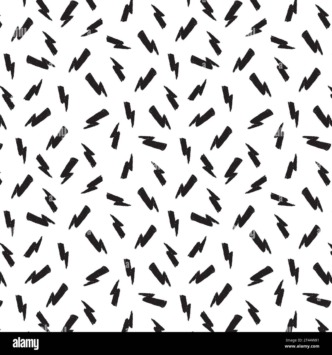 Black lightning pattern on a transparent background, seamless print for textiles and design. Wind painted with a brush Stock Vector