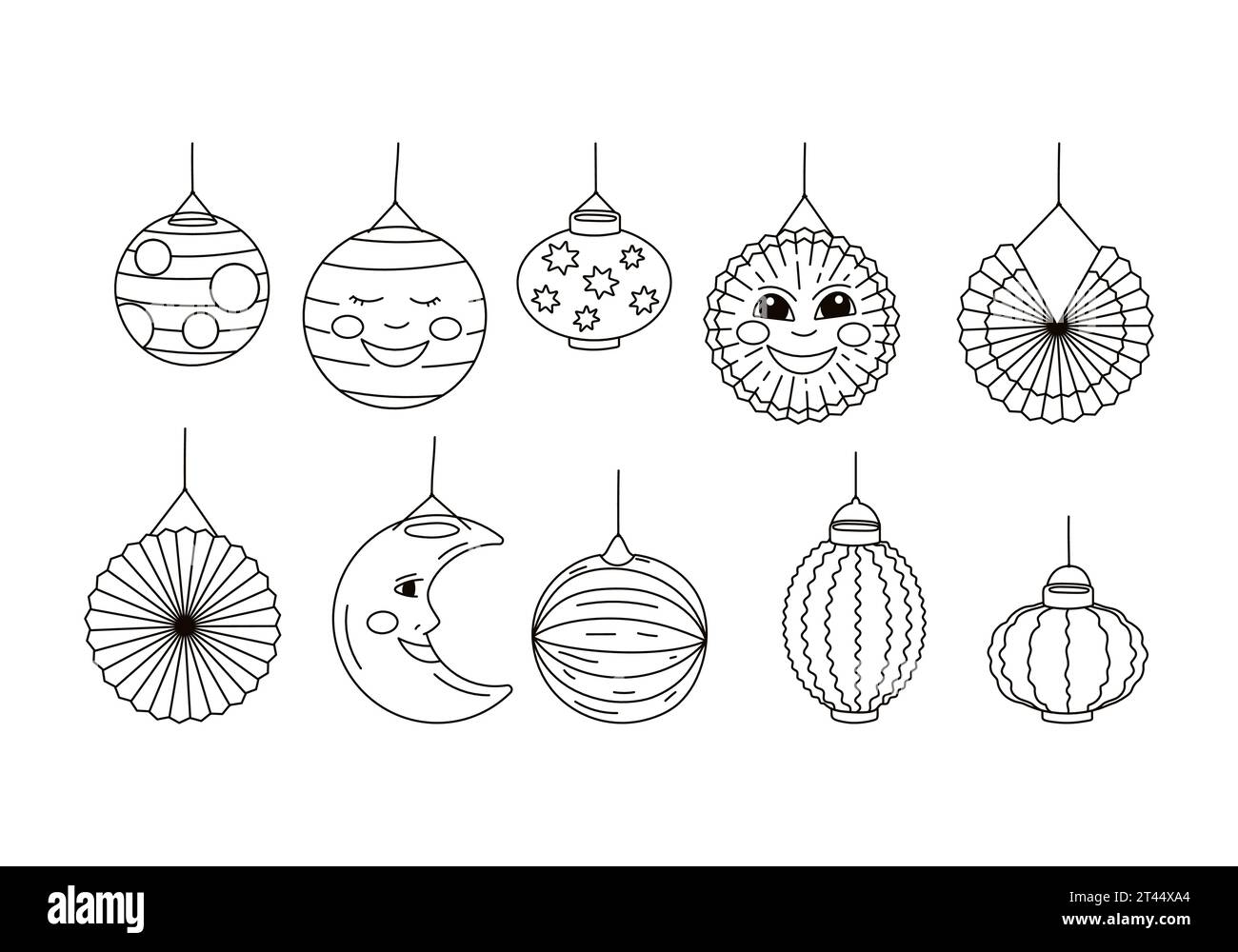 Set of diverse lantern for saint martin day.Laternenumzug tradition in