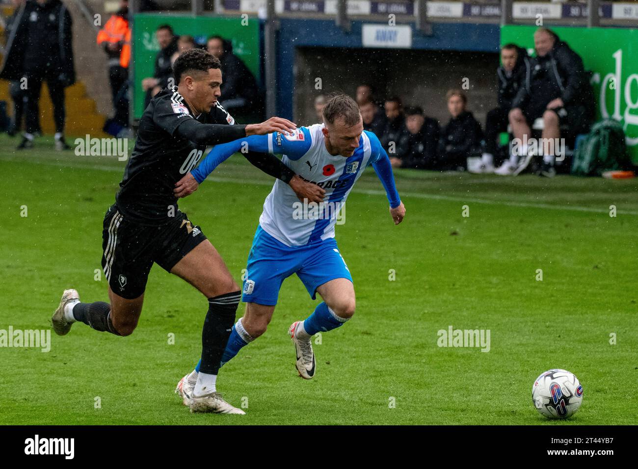 Barrow's Elliot Newby in action during the Sky Bet League 2 match